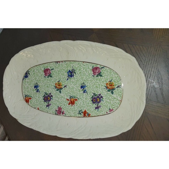 Plymouth ER Phila Cherry Chintz Bavara Sm Serving Platter NOTE